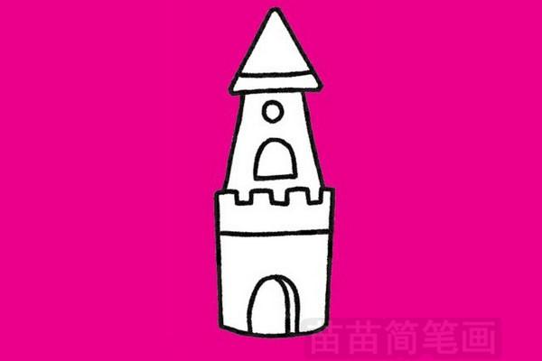 城堡简笔画图片大全,教程