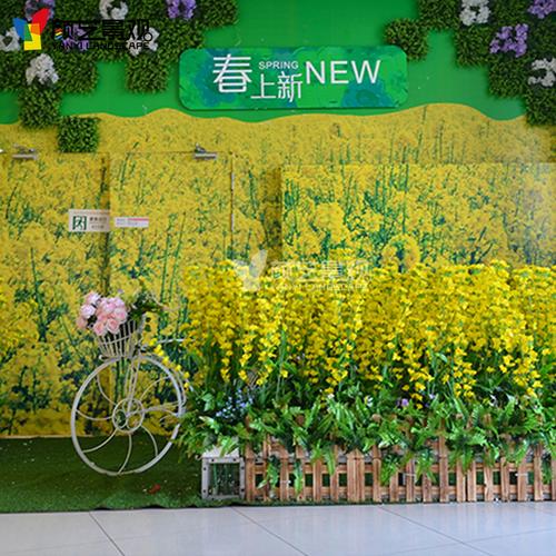 仿真商业购物中心油菜花场景布置氛围包装春季美陈仿真花