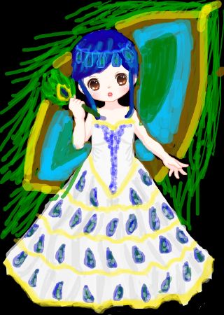 彩虹堂服装馆 涂鸦馆 作品欣赏 当前用户: 标  题: 孔雀公主哦~各位