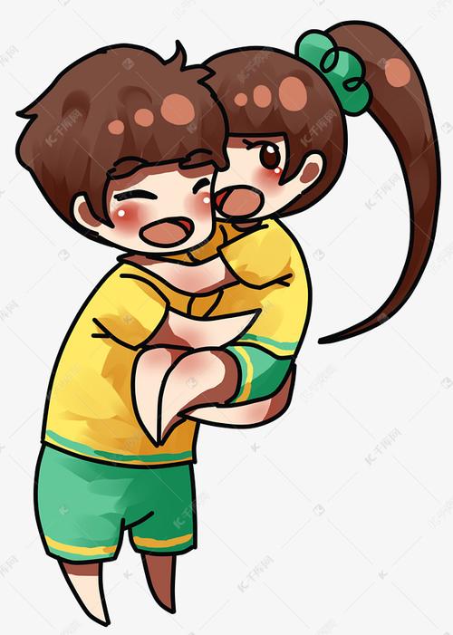 绿色情人节抱女朋友情人节情侣抱抱素材图片免费下载