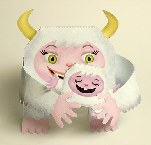 纸雕玩具怪兽