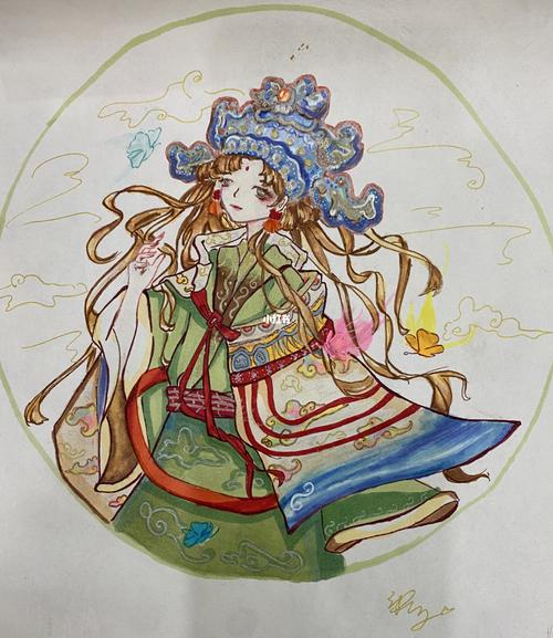 六年级娃课堂作业《戏曲人物》_戏曲_人文_绘画