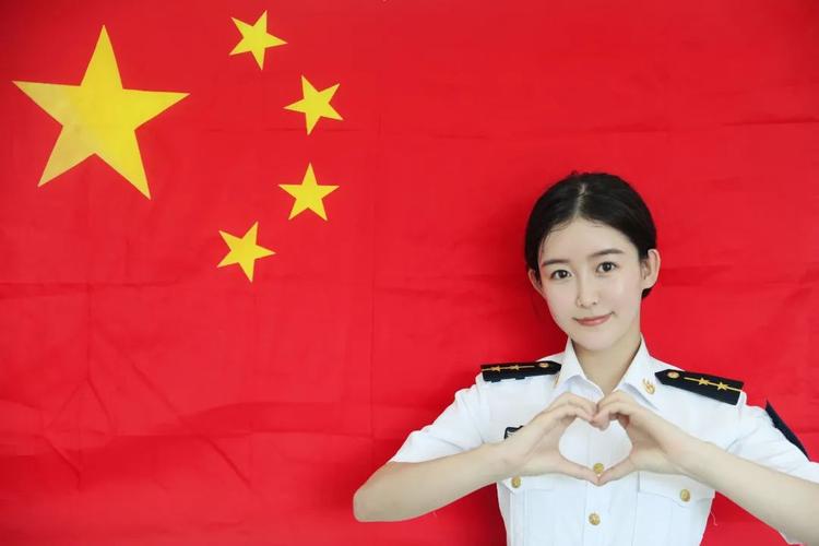 与国旗合影我爱你中国