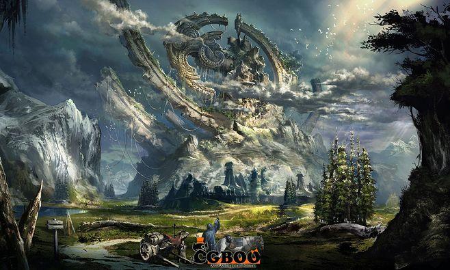 免费分享 精美魔幻系列场景气氛原画图集原画资源cg帮