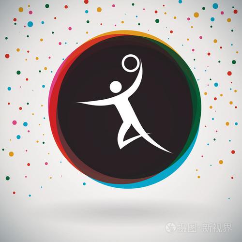 手球-多彩的图标和体育背景插画-正版商用图片0snqwq