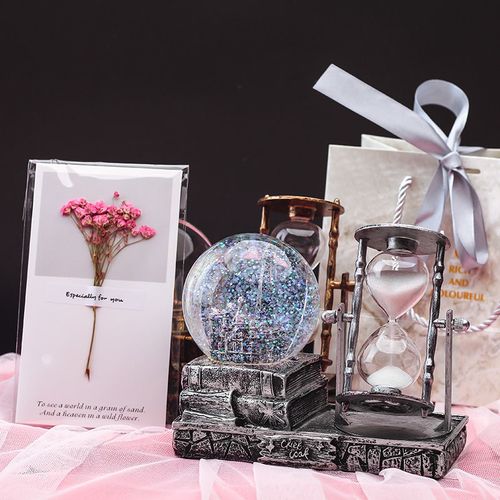 实用水晶球沙漏摆件工艺品送给男朋友的礼物男生日礼物女闺蜜少女