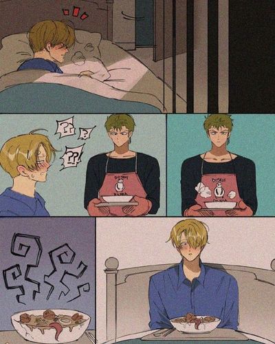 久违的山索cp,索隆为生病的山治下厨做饭,结局实在暖心