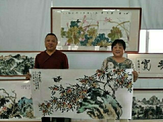 全国著名国画家张平子与滨州渤海美术馆丁国霞