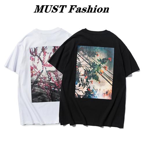 fog essentials fear of god复线花卉短袖t恤男高街宽松潮流情侣