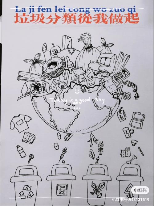 主题画_垃圾分类_文化_绘画