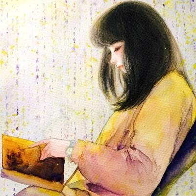 看书女生头像唯美图片