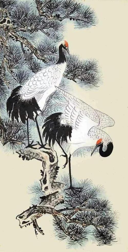 在缥缈之中尤显一对仙鹤来到世间万物中的传神韵味更加浓烈……赏析