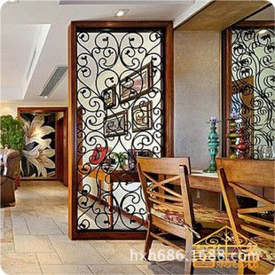 客厅时尚铁艺隔断 美式风格铁艺屏风 鞋柜隔断烤漆屏风铁艺玄关