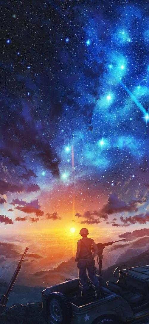 全面屏动漫壁纸|女主 星空 手绘 插画