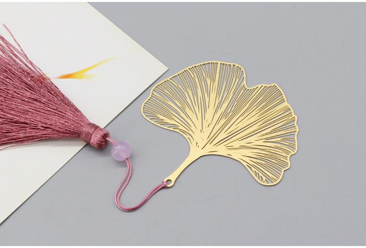 菩提叶流苏书签 信封包装,梧桐叶流苏书签 信封包装,银杏叶流苏书签