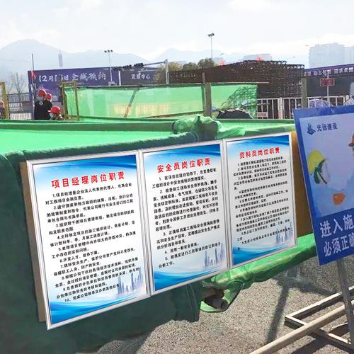 工地安全标识牌建筑施工制度牌项目部八大员工岗位职责全套五牌一图