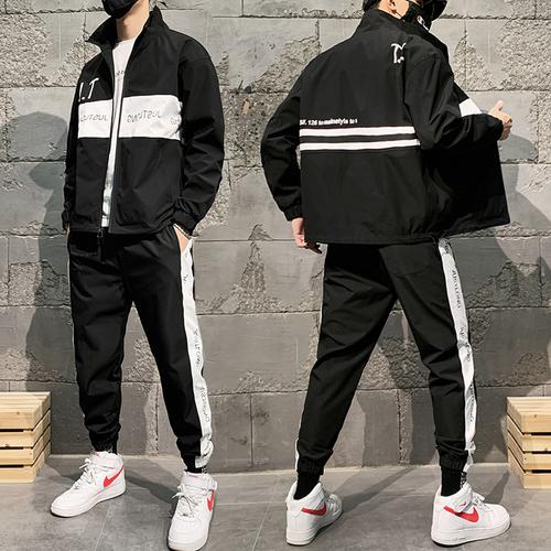 17-18-19-20岁秋季机能风男套装工装休闲运动潮流韩版夹克休闲运动
