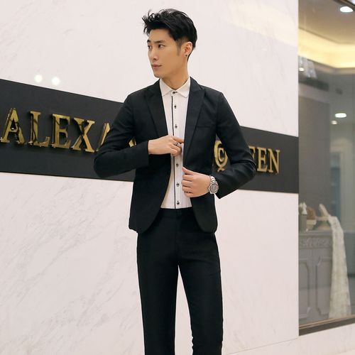 男式西服2019春夏新款时尚休闲小西装男韩版修身西服