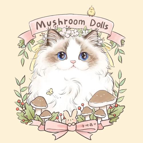 91森系蘑菇小仙猫94ipad手绘猫咪头像_猫咪_头像
