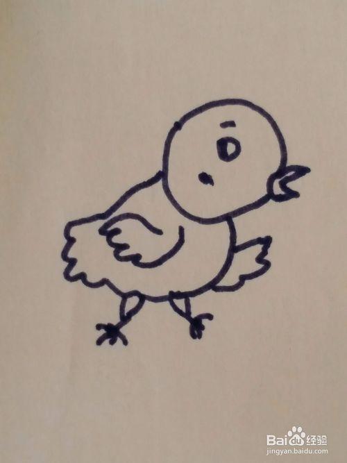 捉虫子的小鸡画法