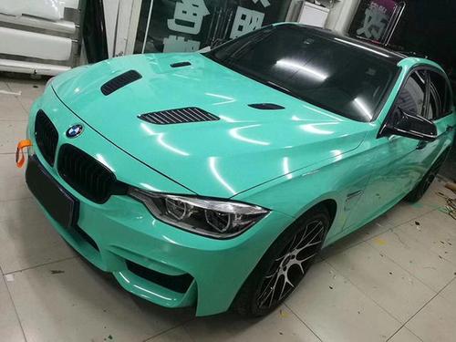 宝马汽车改色高亮蒂夫妮车身贴膜效果图