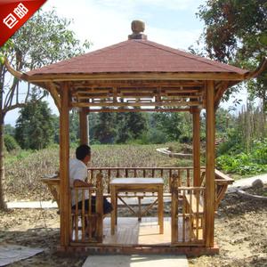 实木四角凉亭碳化木户外园林木制亭庭院厂家直销防腐木仿古景观亭