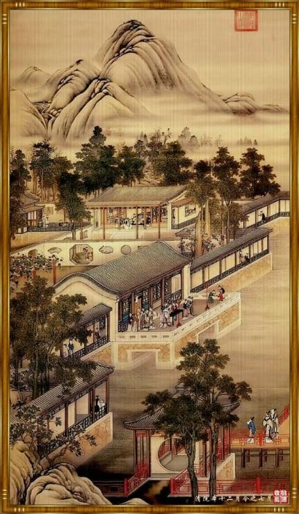 《十二月令图轴》清院本