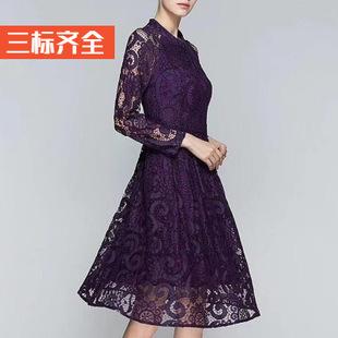 欧瑞迪2018女装连衣裙春夏装新款大码刺绣性感女式蕾丝裙走份批发