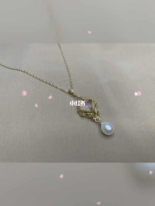 粉晶糖塔项链_项链_珍珠_手工制作_珍珠手作_时尚_配饰_首饰