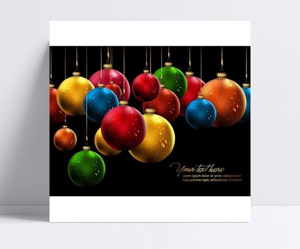 漂亮的圣诞彩球矢量素材设计模板素材
