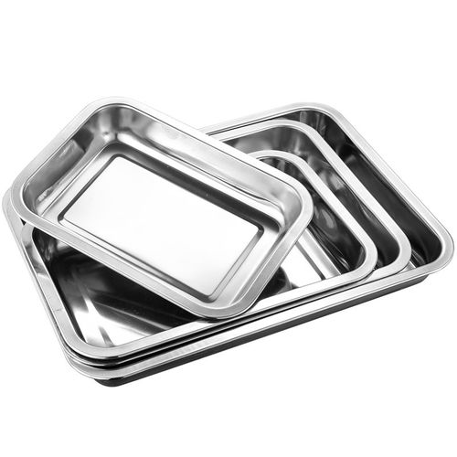 不锈钢托盘长方形厨房方盘平盘铁盘子蒸鱼饺盘商用中式烧烤店盘子