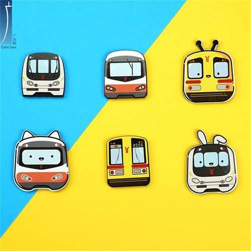广州塔纪念品广州地铁q版列车冰箱贴磁贴套装冰箱装饰礼品卡通版