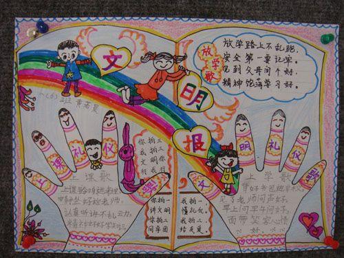 创造文明城市的手抄报简笔画