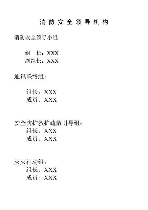 消防安全管理机构领导小组
