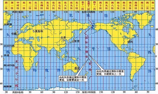 世界24个时区分布图