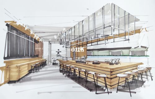 「手绘篇」室内设计效果图手绘14_手绘_室内设计_咖啡厅_上色_马克笔