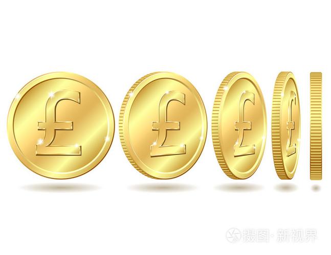金色硬币英镑符号
