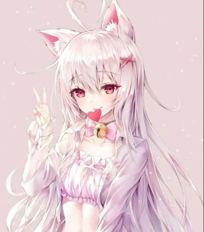 二次元女生猫耳头像
