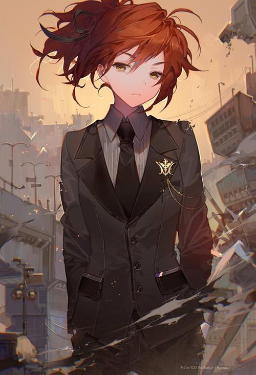 动漫壁纸头像:p站艺术插画,霸气女生图片