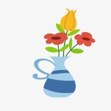 花瓶插花图片简笔画