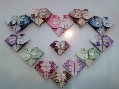 爱心人民币花折纸大全图解