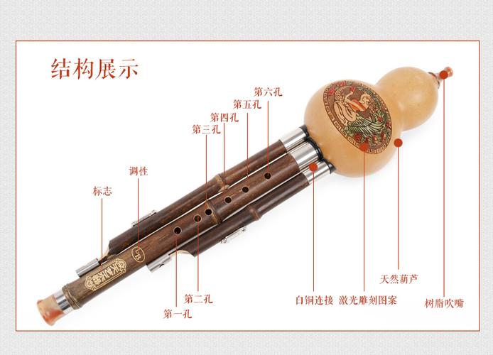 葫芦丝c调降b调葫芦丝三音白铜紫竹天然葫芦丝初学教学成人葫芦丝