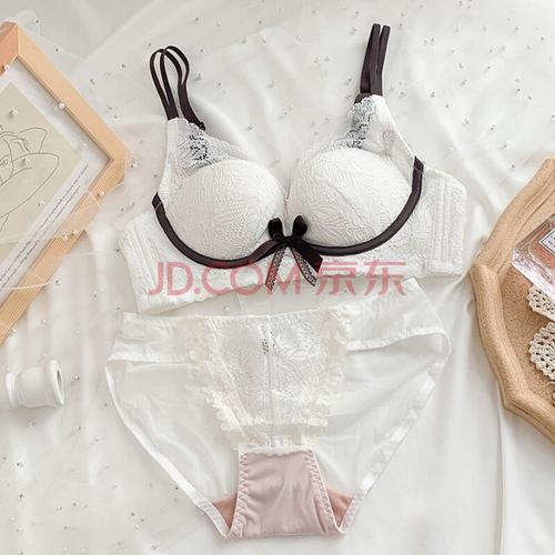 月牙白套装>女式小姐姐女土少妇少女内衣女性感内衣 38a/85>女式防