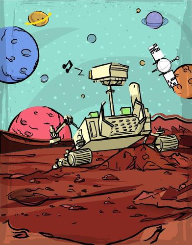 虽然位于火星基地外的好奇号火星车