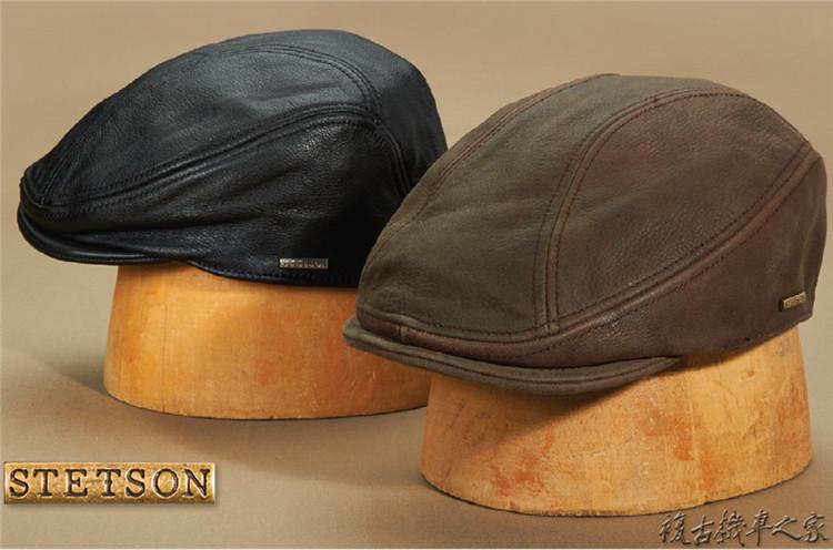 哈雷帽子男 鸭舌帽_美国代购 正品stetson 摩托车骑士真皮高尔夫帽 男