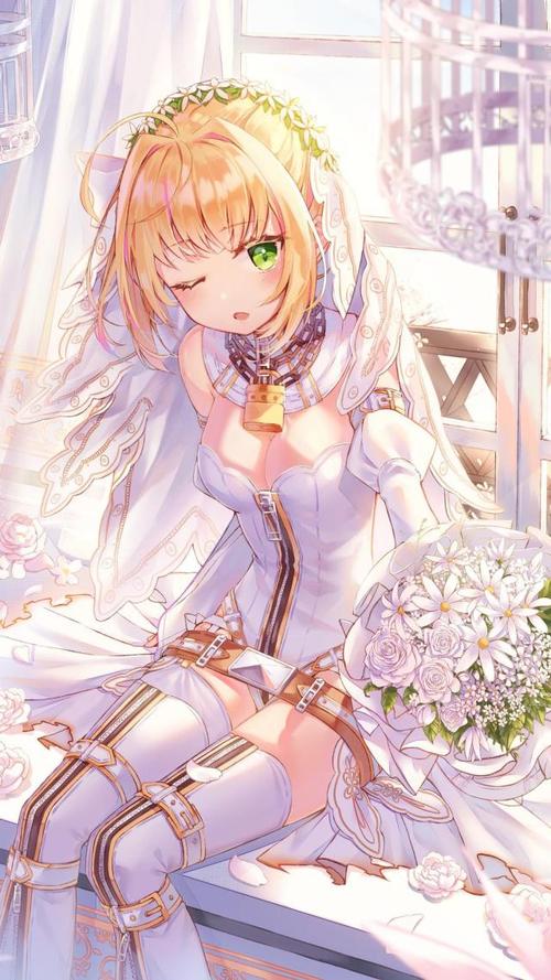 动漫金发美少女高清壁纸合集,含手机竖屏