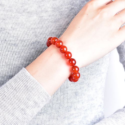 巴西玛瑙手串女男红玛瑙手链水晶玉石珠子本命年首饰品女生礼物视频