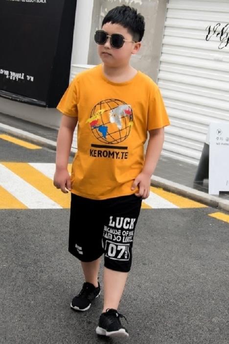 【夏季热卖】9胖童装男童套装2018新款12岁男孩休闲运动加肥加大夏季