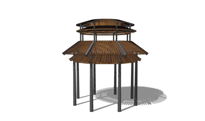 中式亭 亭 四角亭 中式建筑 景观亭 休息亭 亭子设计 景观模型