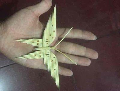 用牙签做的小工艺品|牙签手工制作蝴蝶